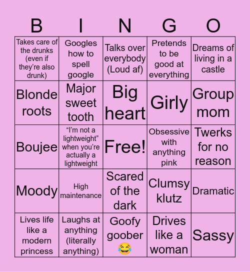 How similar are you to Sharity Bingo Card