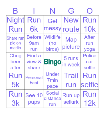 April Run Bingo Card