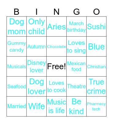 How similar are we Bingo Card