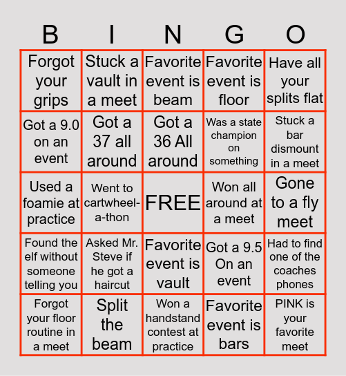 AJS PANCOTT 🤸🏻‍♀️ Bingo Card
