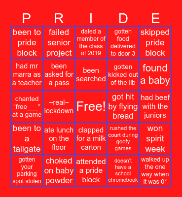 PHS bingo Card