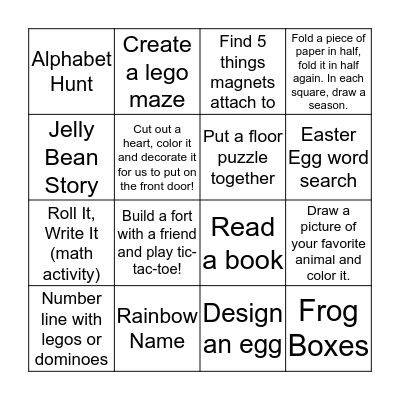 ________'s Bingo Card Bingo Card