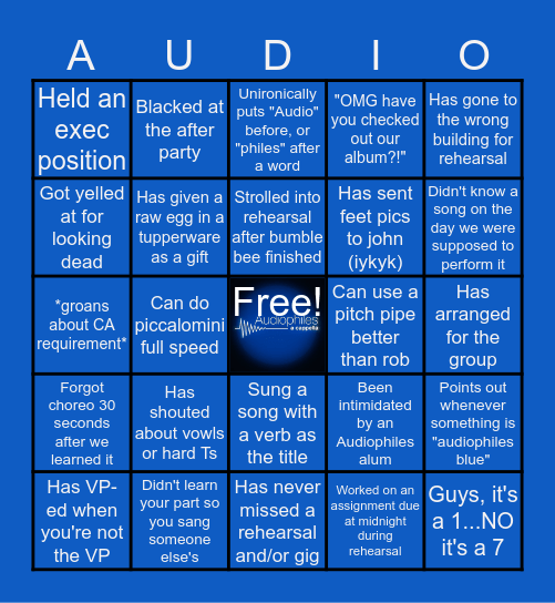 AUDIO BINGO? BINGO PHILES? Bingo Card