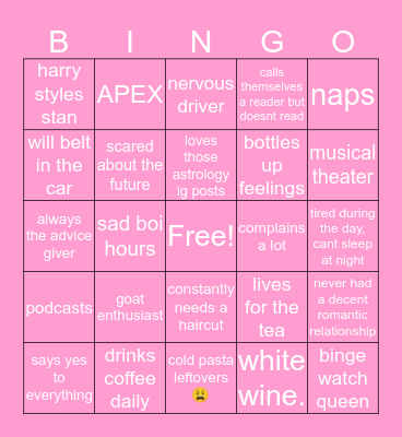 Alyssa’s BINGO Card