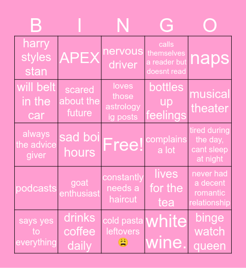 Alyssa’s BINGO Card