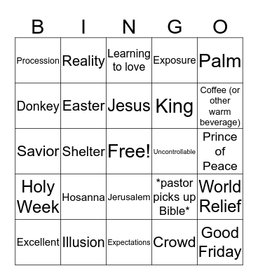 In The Crowd Bingo Card
