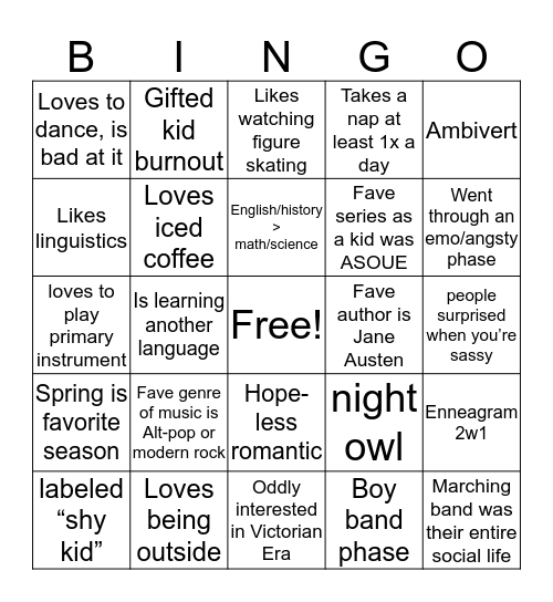 Anna! Bingo Card