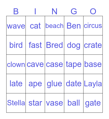 Blossom Bingo Card