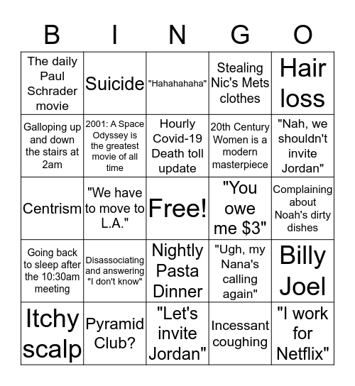 David Bingo Card