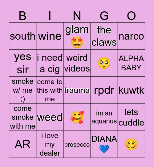 💕🤩caroline bingo🤩💕 Bingo Card