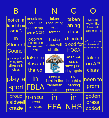 CALDWELL CO Bingo Card