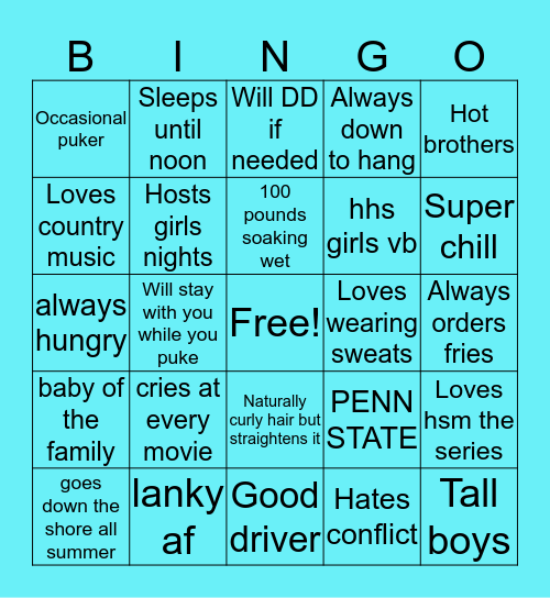 bgillen bingo Card