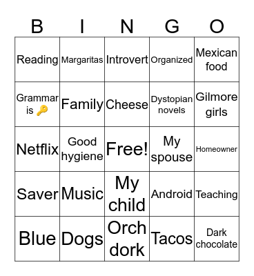 Amanda Bingo Card