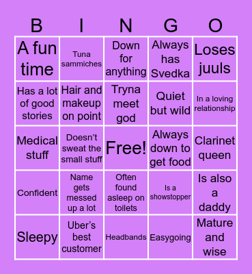 Shoshana's Bingo Card