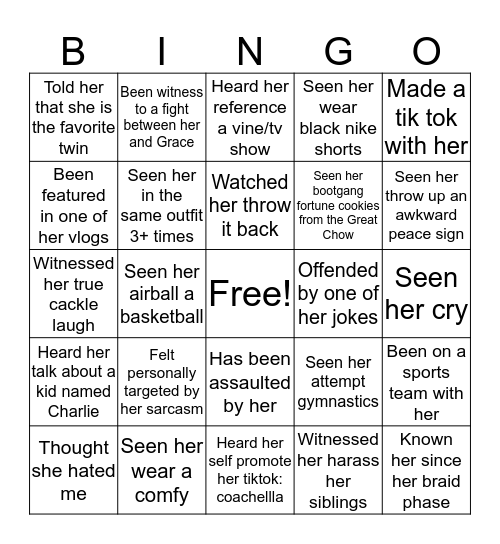 Ella Bingo🤪🤪 Bingo Card