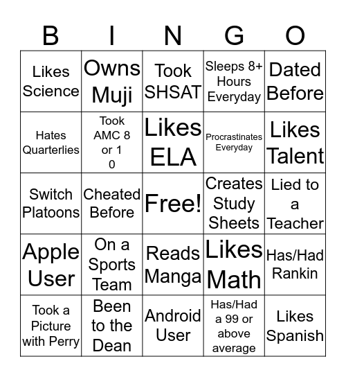 MS67 Bingo Card