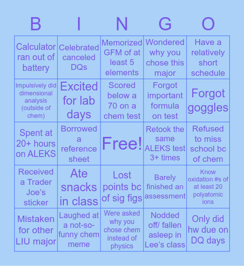 PharmD Edition🧪 Bingo Card