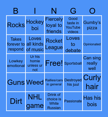 Matt's Bingo Card