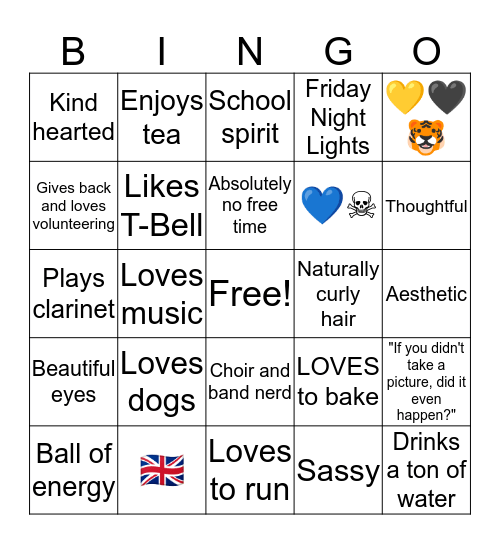 Annabel's Bingo Card