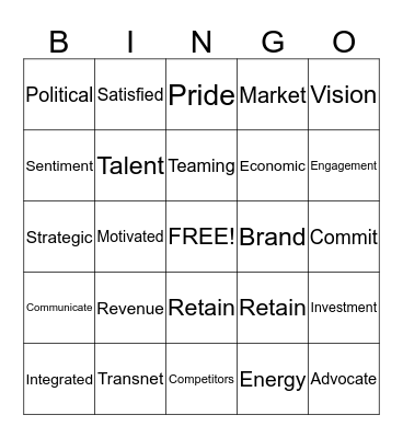 Buzzword Bingo Card
