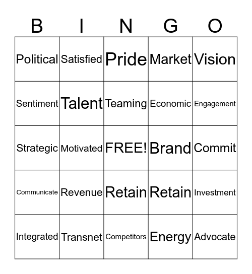 Buzzword Bingo Card