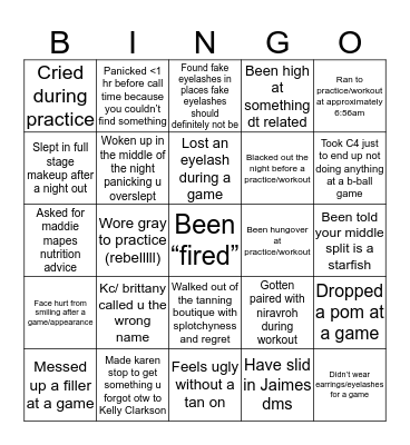 HOT SQUAD Bingo Card