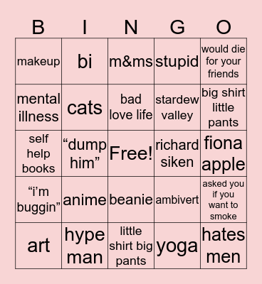 feeby Bingo Card