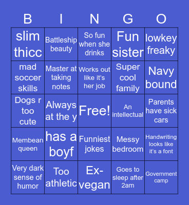 alyssa’s bingo Card