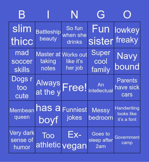 alyssa’s bingo Card