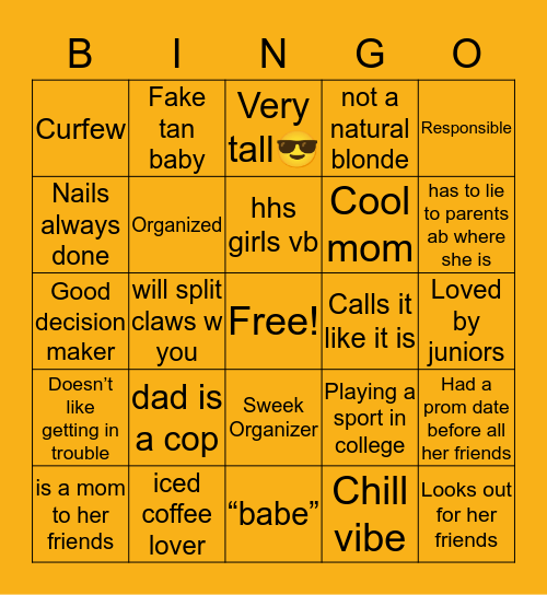 emmyscott bingo Card