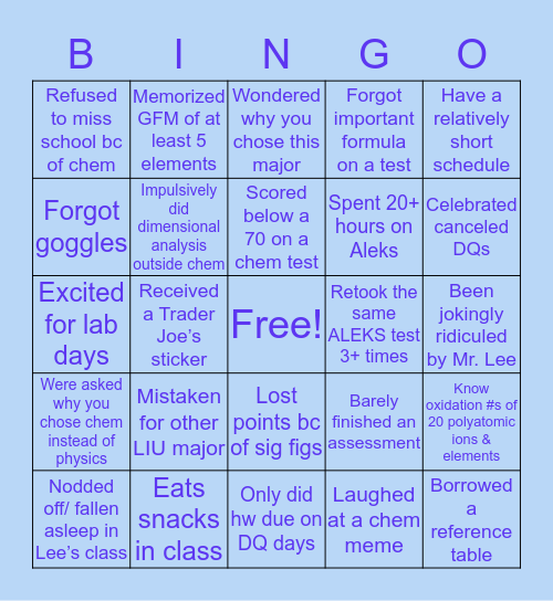 PharmD Edition🧪 Bingo Card