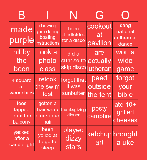 CALUMET BINGO Card