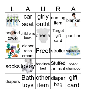 Baby Shower Bingo Card