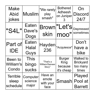 Us Bingo Card