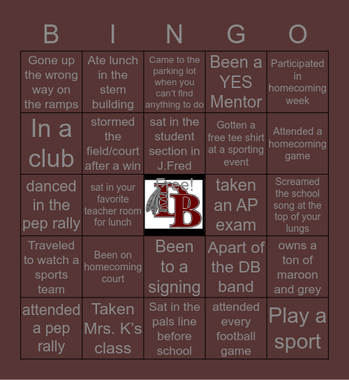 Dobyns Bennett Bingo Card