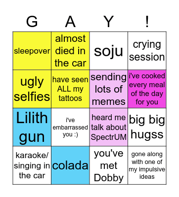 emma Bingo Card