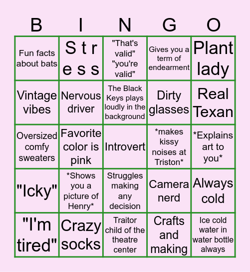 Marlee Bingo Card