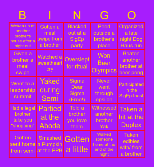 WI-Zeta Bros BINGO Card