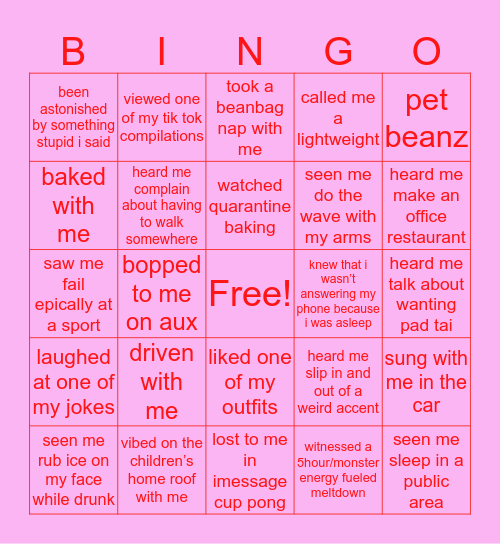 NUMOLA BOLA BINGO Card