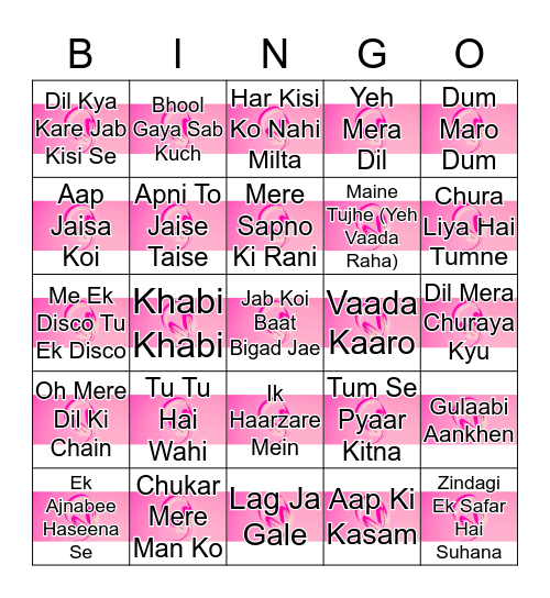 Old is Gold Diwaali BINGO Card