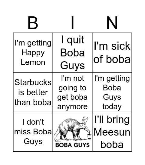 Take a shot each time Erick says.... Bingo Card