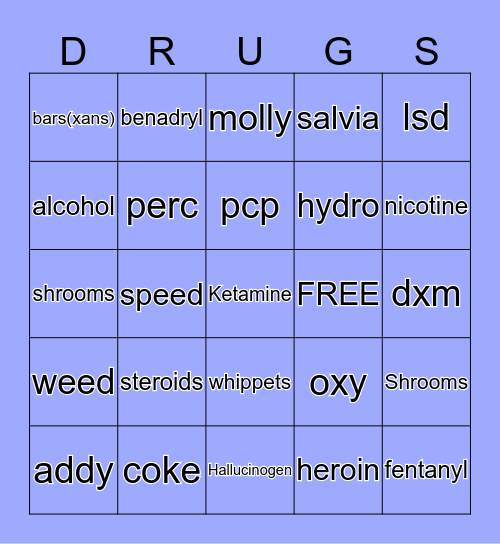 Drugs bingo Card