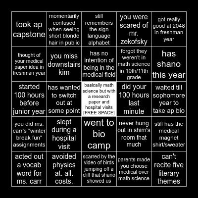 medical magnet bingo Card