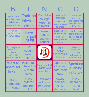 RMDC Bingo Card