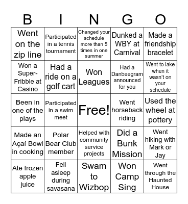 DANBEE Bingo Card