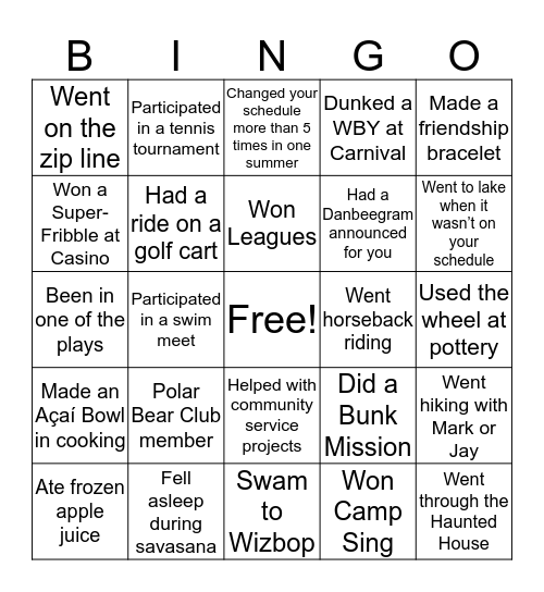 DANBEE Bingo Card