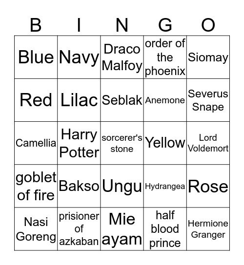 laigucnlin Bingo Card