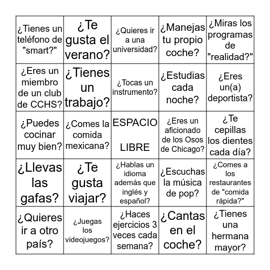 Bingo Card