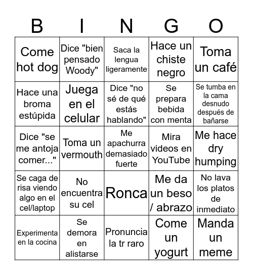 Luis Bingo Card