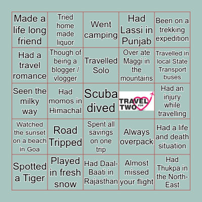 The Ultimate Travel Bingo Card